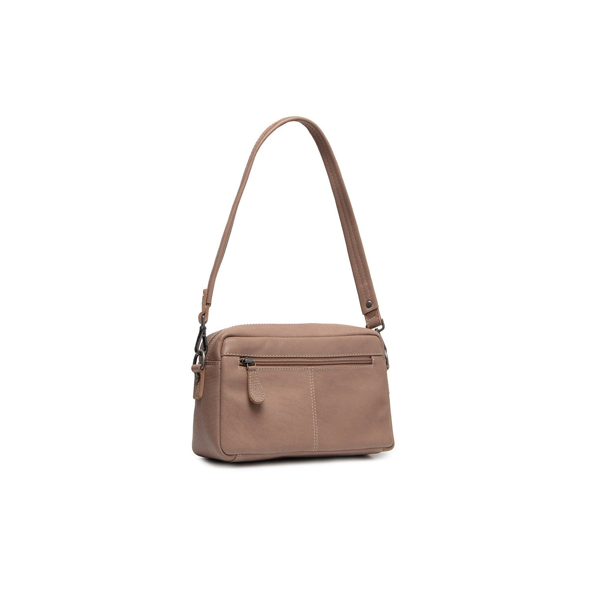 Taupe Leather Shoulder Bag Liora, detail view 6