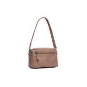 Taupe Leather Shoulder Bag Liora, detail view 6