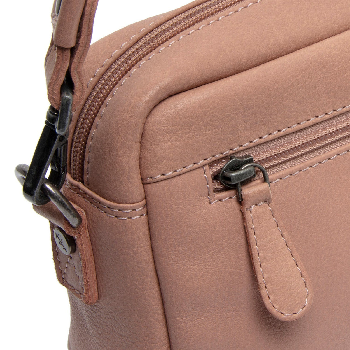 Vintage Rose Leather Shoulder Bag Liora, detail view 3