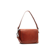 Cognac Leather Shoulder Bag Lizzola, front view