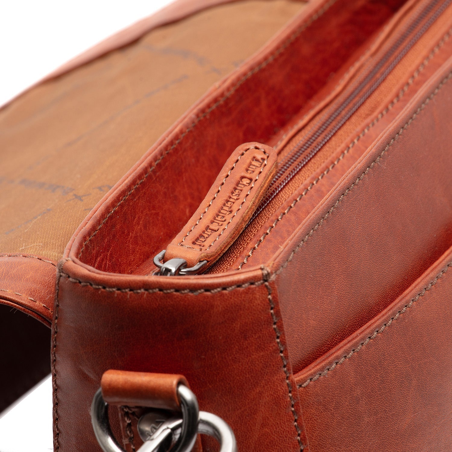 Cognac Leather Shoulder Bag Lizzola, product view 2