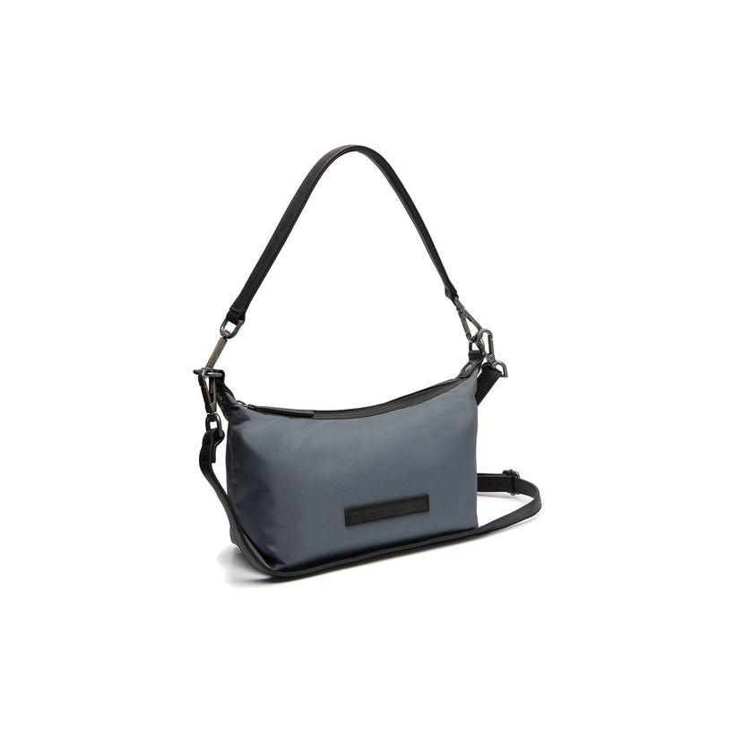 Light Grey Leather Shoulder Bag Lovund, front view
