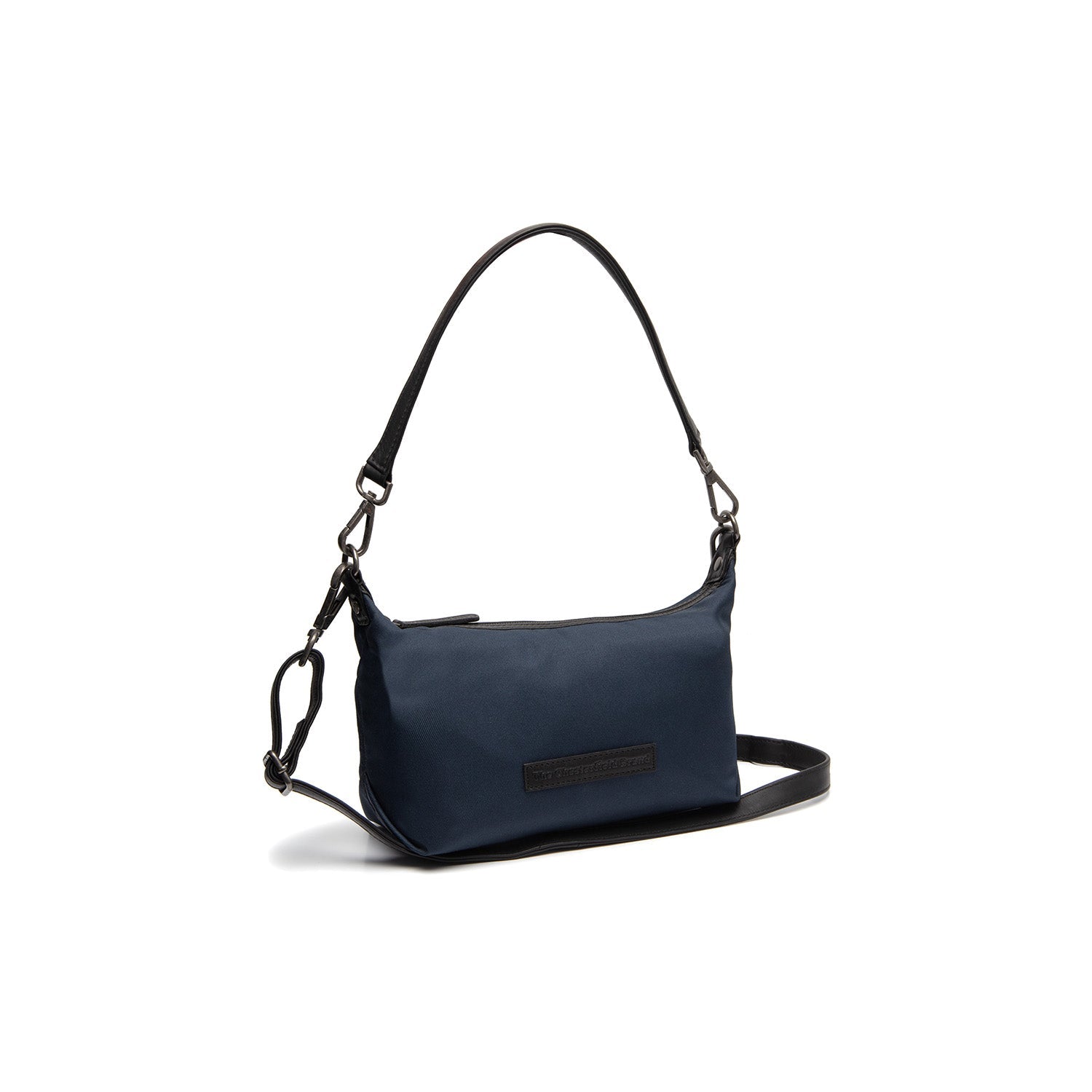Navy Leather Shoulder Bag Lovund, front view