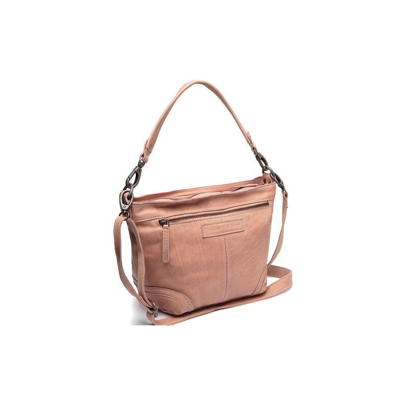 Vintage Rose Leather Shoulder Bag Lucy, front view