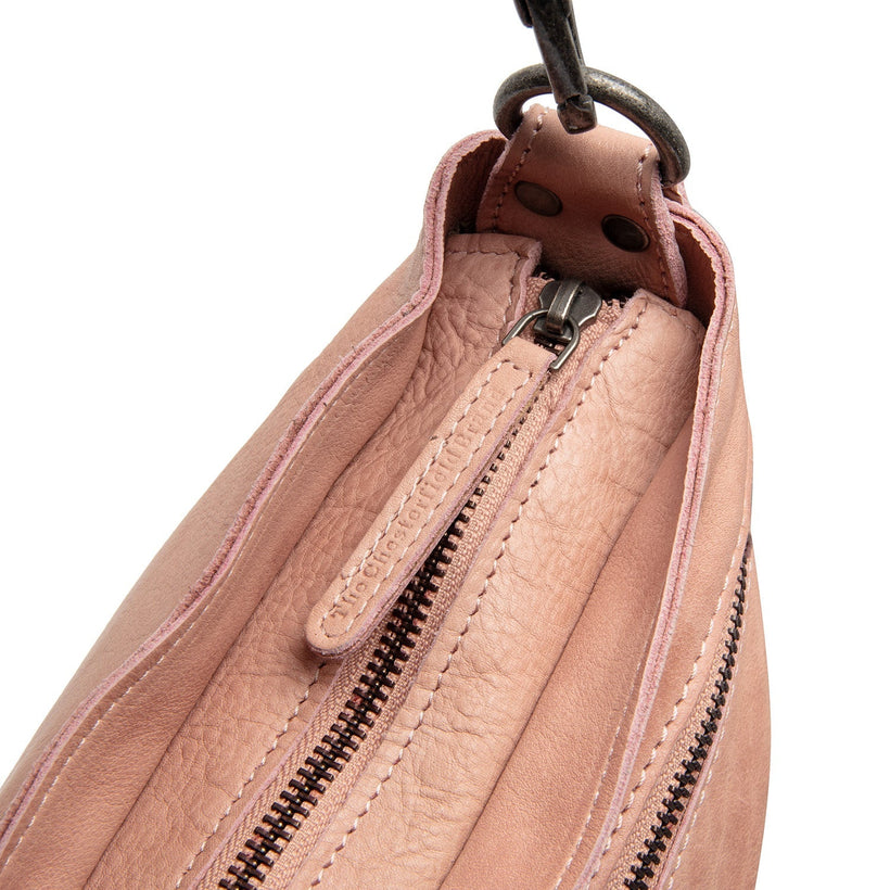 Vintage Rose Leather Shoulder Bag Lucy, front view