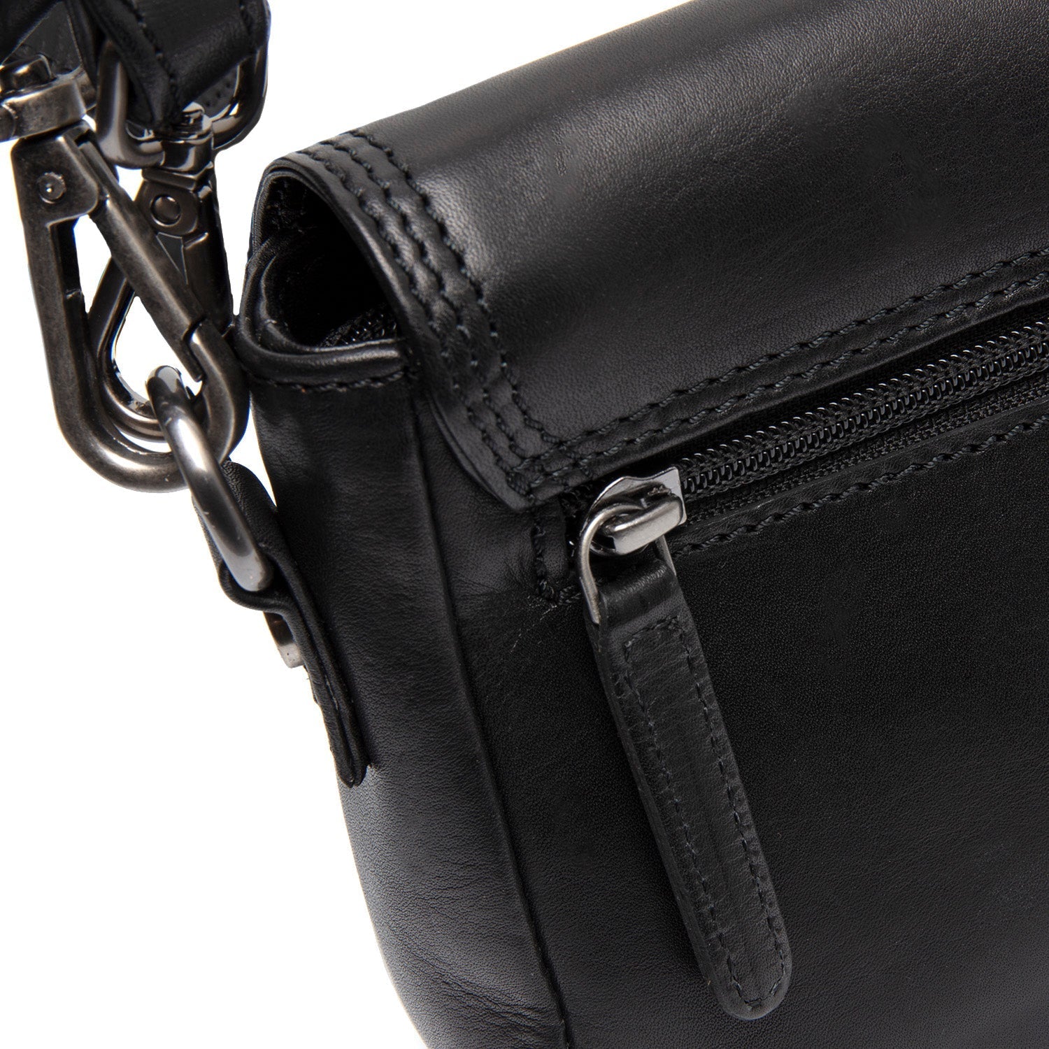 Black Leather Shoulder Bag Marcella, detail view 3