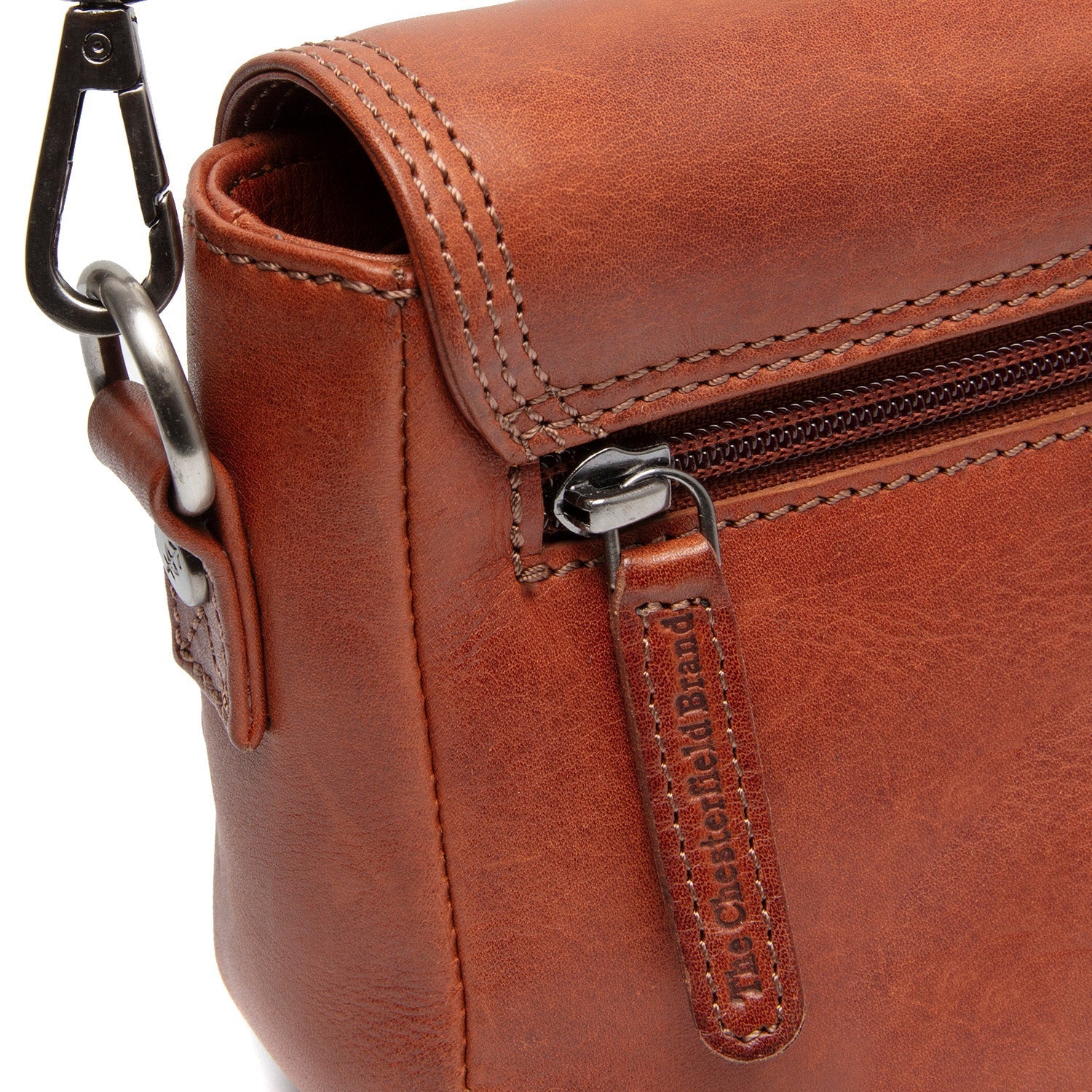 Cognac Leather Shoulder Bag Marcella, detail view 4