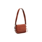 Cognac Leather Shoulder Bag Marcella, front view