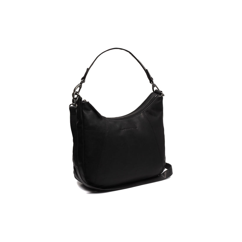 Black Leather Shoulder Bag Marle, front view