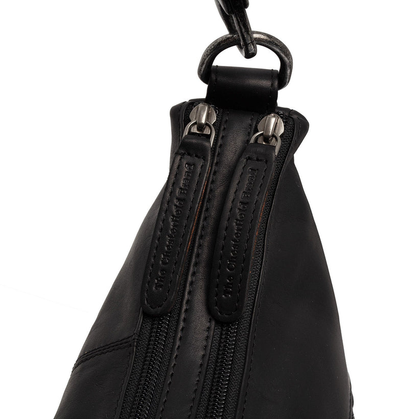 Black Leather Shoulder Bag Marle, front view