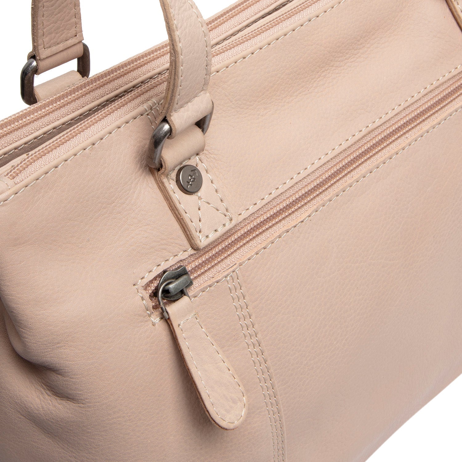 Beige Leather Shoulder Bag Marvos, detail view 4