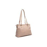 Beige Leather Shoulder Bag Marvos, front view