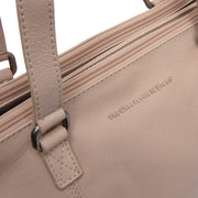 Beige Leather Shoulder Bag Marvos, product view 3