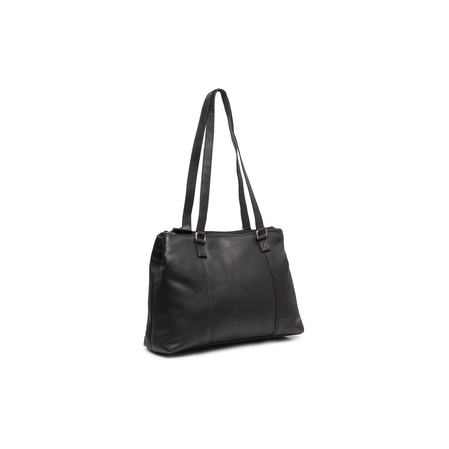 Black Leather Shoulder Bag Marvos, front view