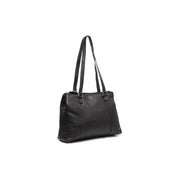 Black Leather Shoulder Bag Marvos, front view