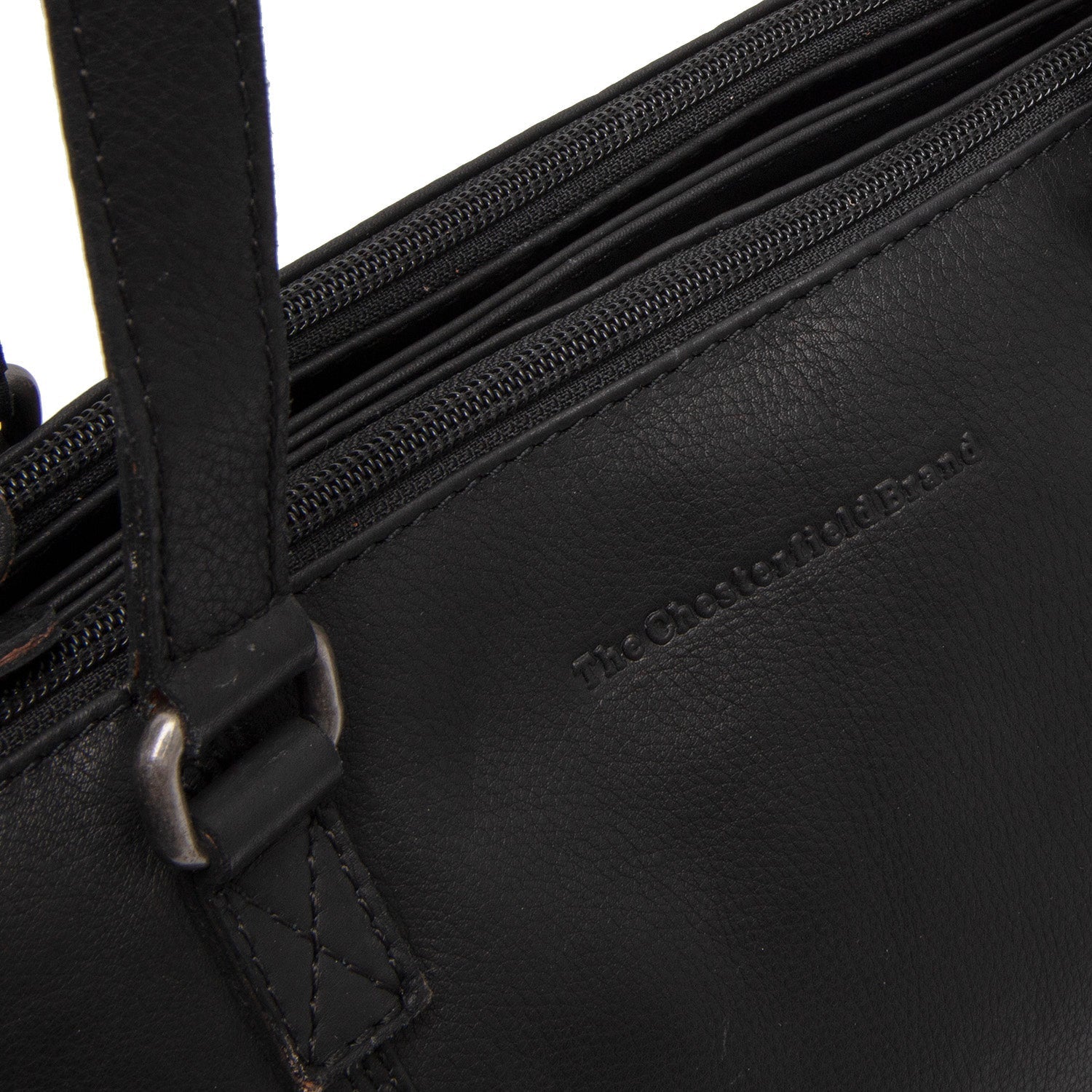 Black Leather Shoulder Bag Marvos, product view 3