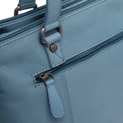 Sky Blue Leather Shoulder Bag Marvos, detail view 3