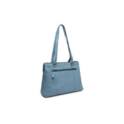 Sky Blue Leather Shoulder Bag Marvos, detail view 4
