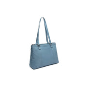 Sky Blue Leather Shoulder Bag Marvos, front view