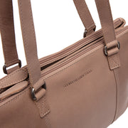 Taupe Leather Shoulder Bag Marvos, detail view 3
