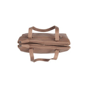 Taupe Leather Shoulder Bag Marvos, detail view 4