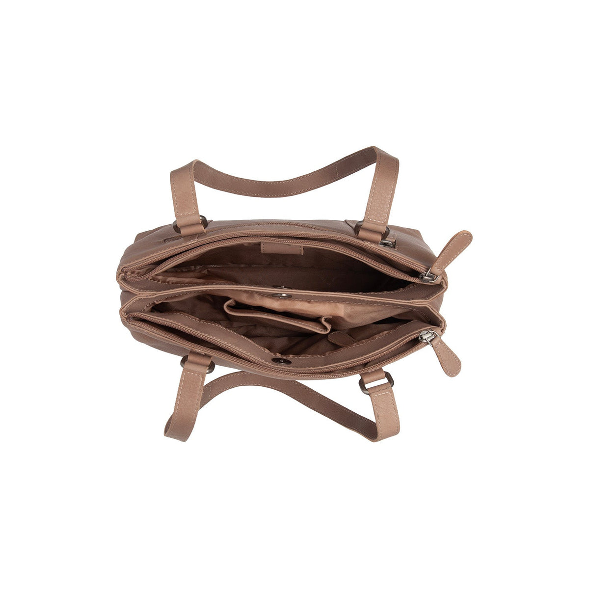 Taupe Leather Shoulder Bag Marvos, detail view 5