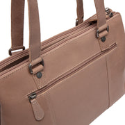 Taupe Leather Shoulder Bag Marvos, detail view 6