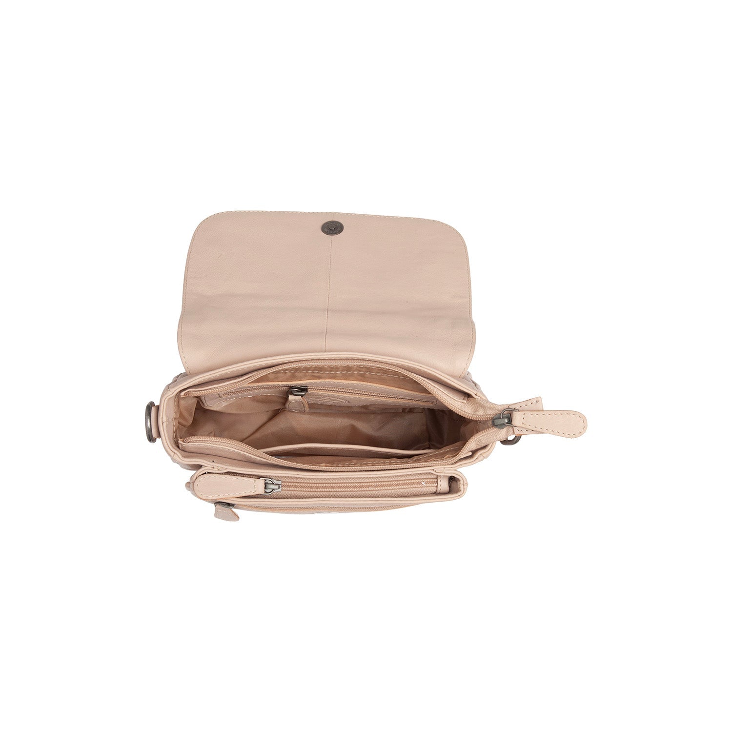 Beige Leather Shoulder Bag Miloa, detail view 5