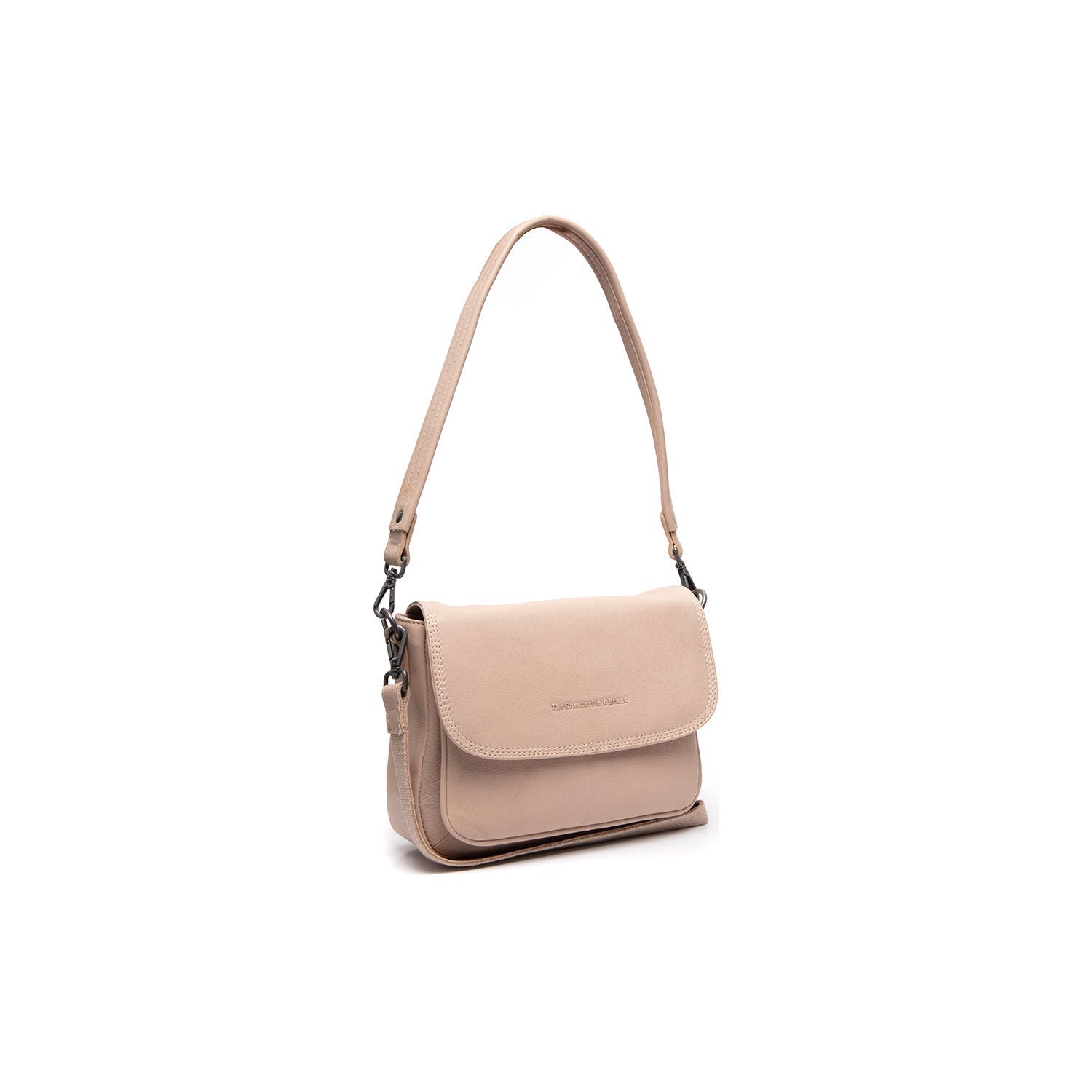 Beige Leather Shoulder Bag Miloa, front view