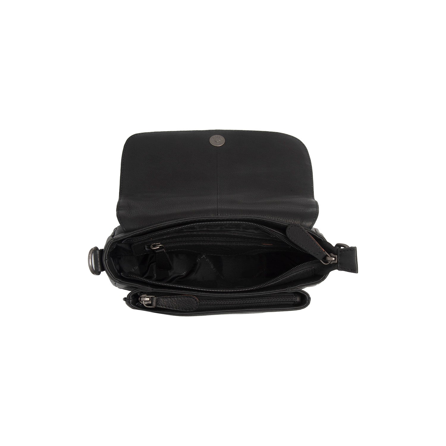 Black Leather Shoulder Bag Miloa, detail view 5
