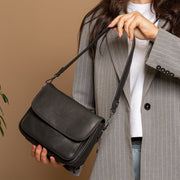 Black Leather Shoulder Bag Miloa, product view 2