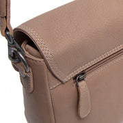 Taupe Leather Shoulder Bag Miloa, detail view 3