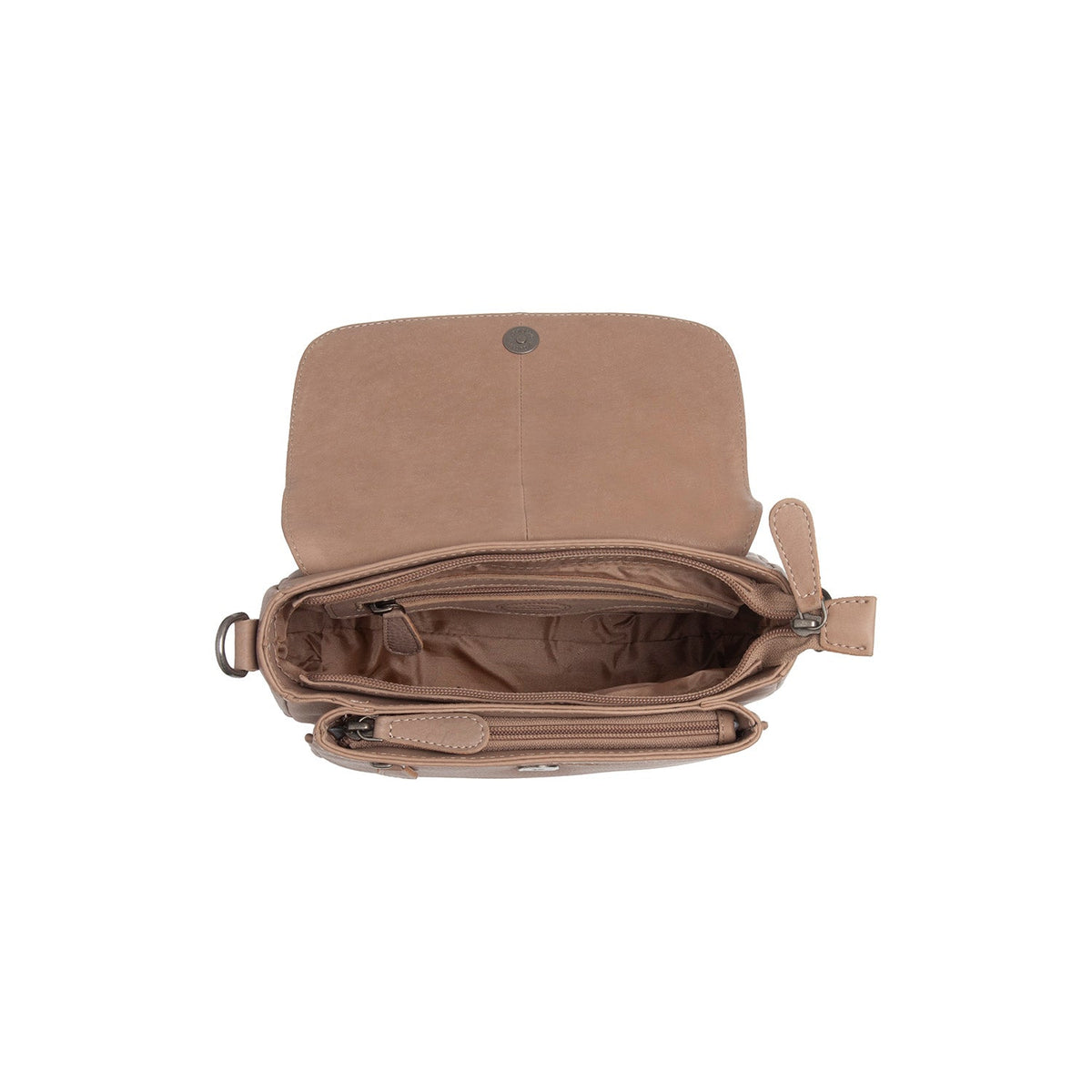 Taupe Leather Shoulder Bag Miloa, detail view 5