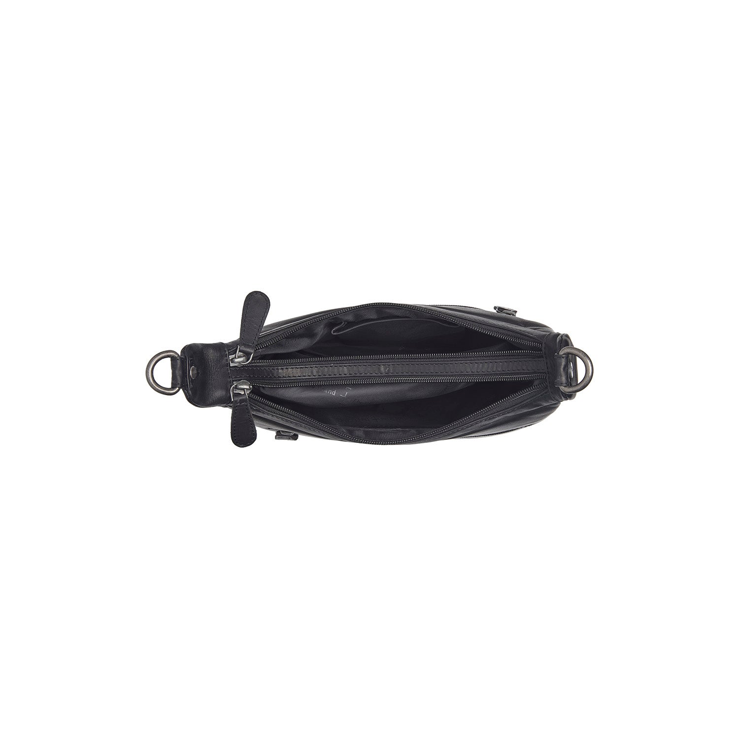 Black Leather Shoulder Bag Mirave, detail view 1