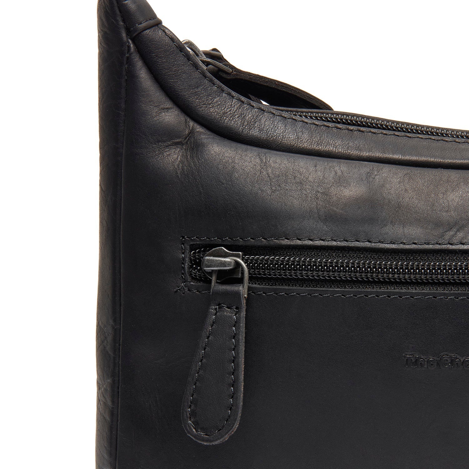 Black Leather Shoulder Bag Mirave, detail view 3