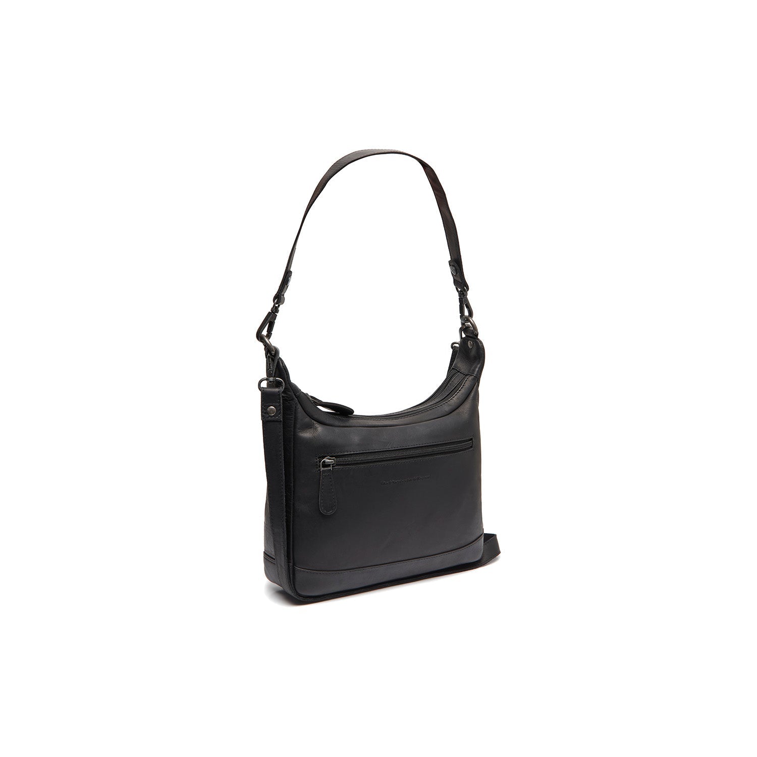 Black Leather Shoulder Bag Mirave, front view
