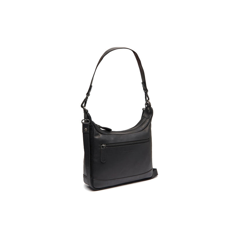 Black Leather Shoulder Bag Mirave, front view