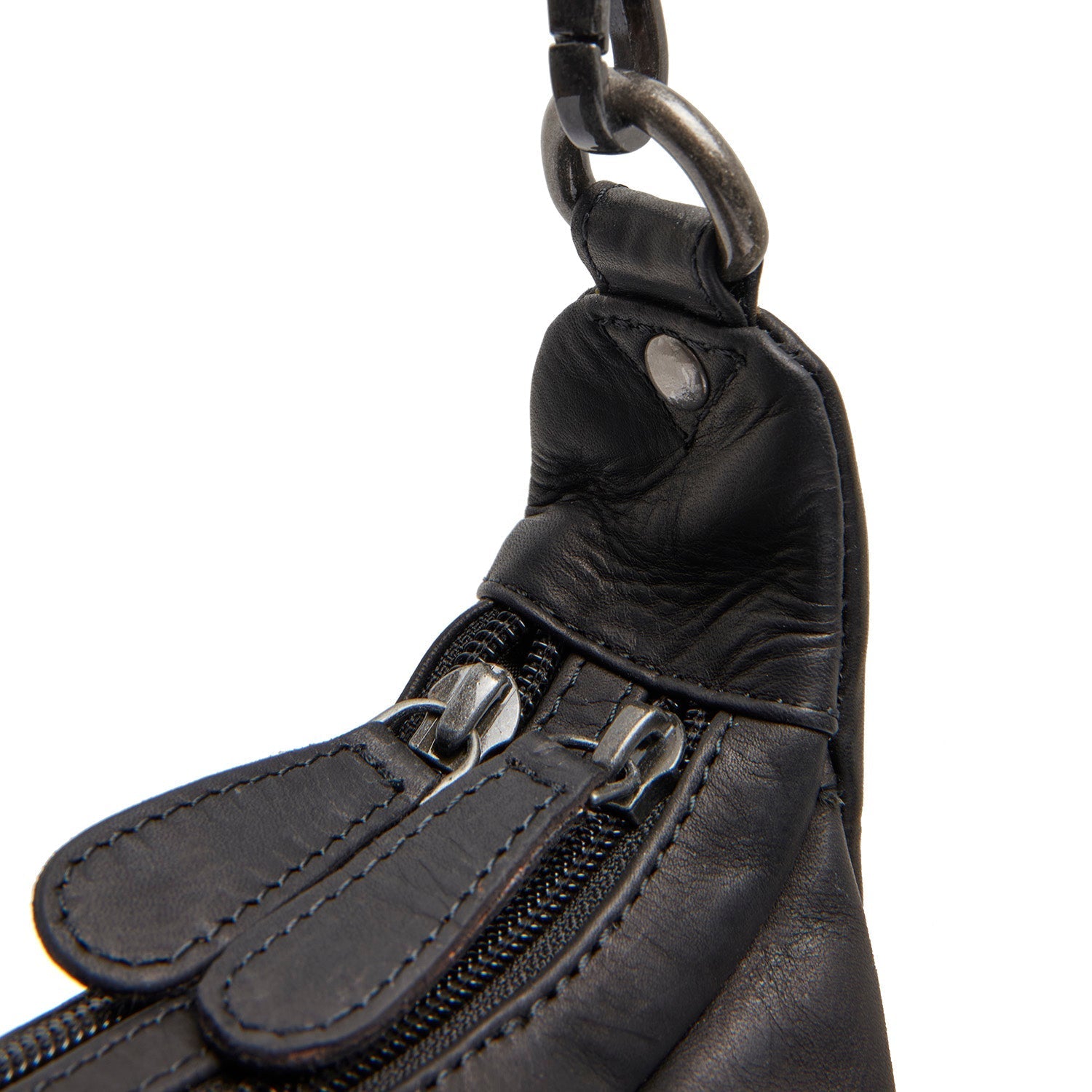 Black Leather Shoulder Bag Mirave, product view 2