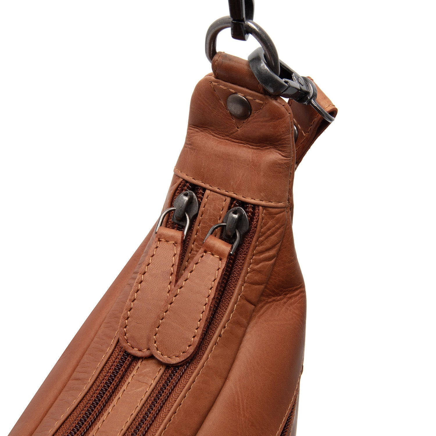 Cognac Leather Shoulder Bag Mirave, detail view 1