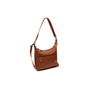 Cognac Leather Shoulder Bag Mirave, front view