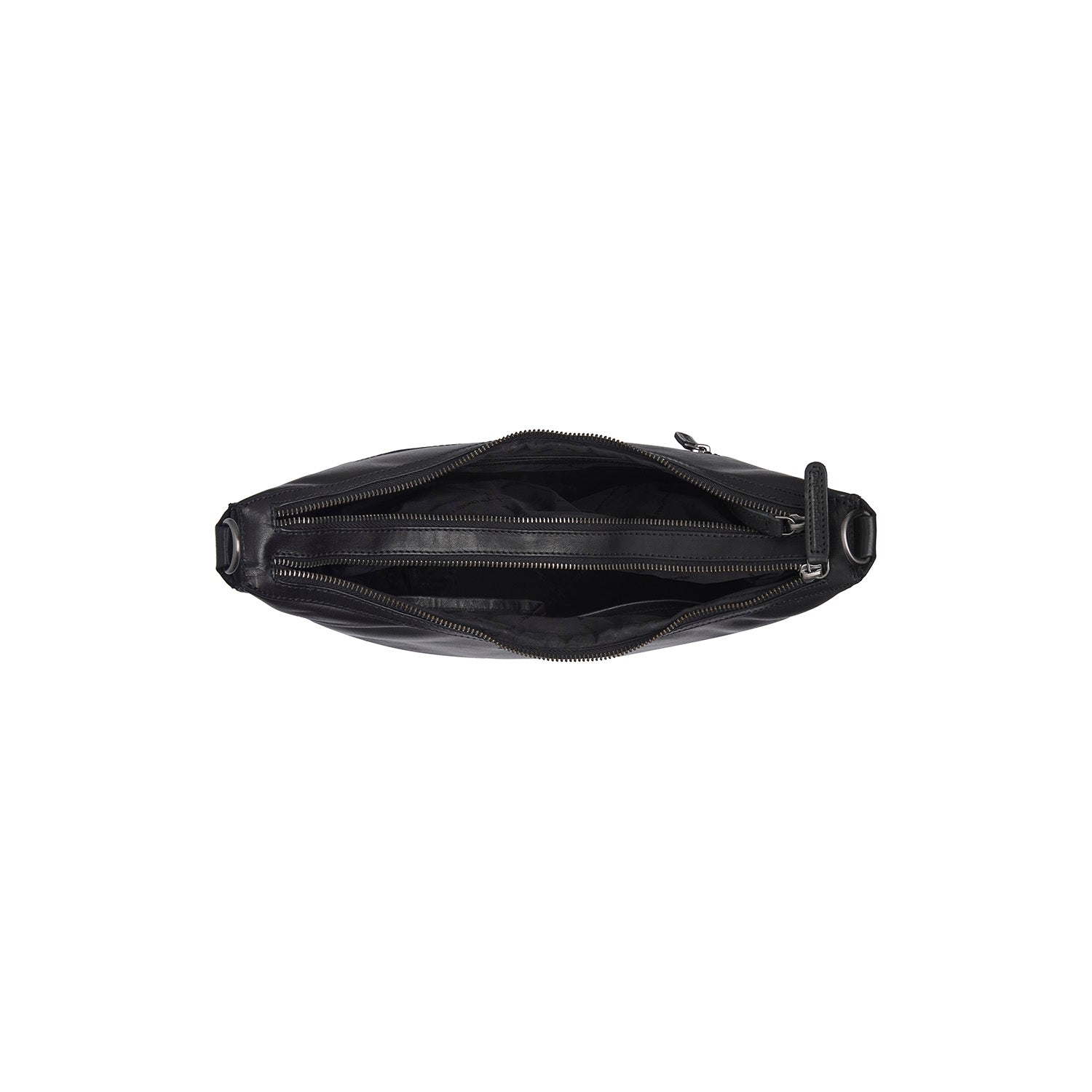 Black Leather Shoulder Bag Moneva, detail view 3