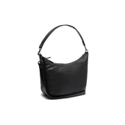Black Leather Shoulder Bag Moneva, front view