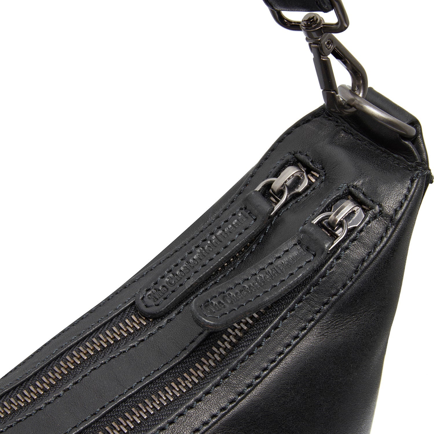 Black Leather Shoulder Bag Moneva, product view 3