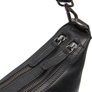 Black Leather Shoulder Bag Moneva, product view 3