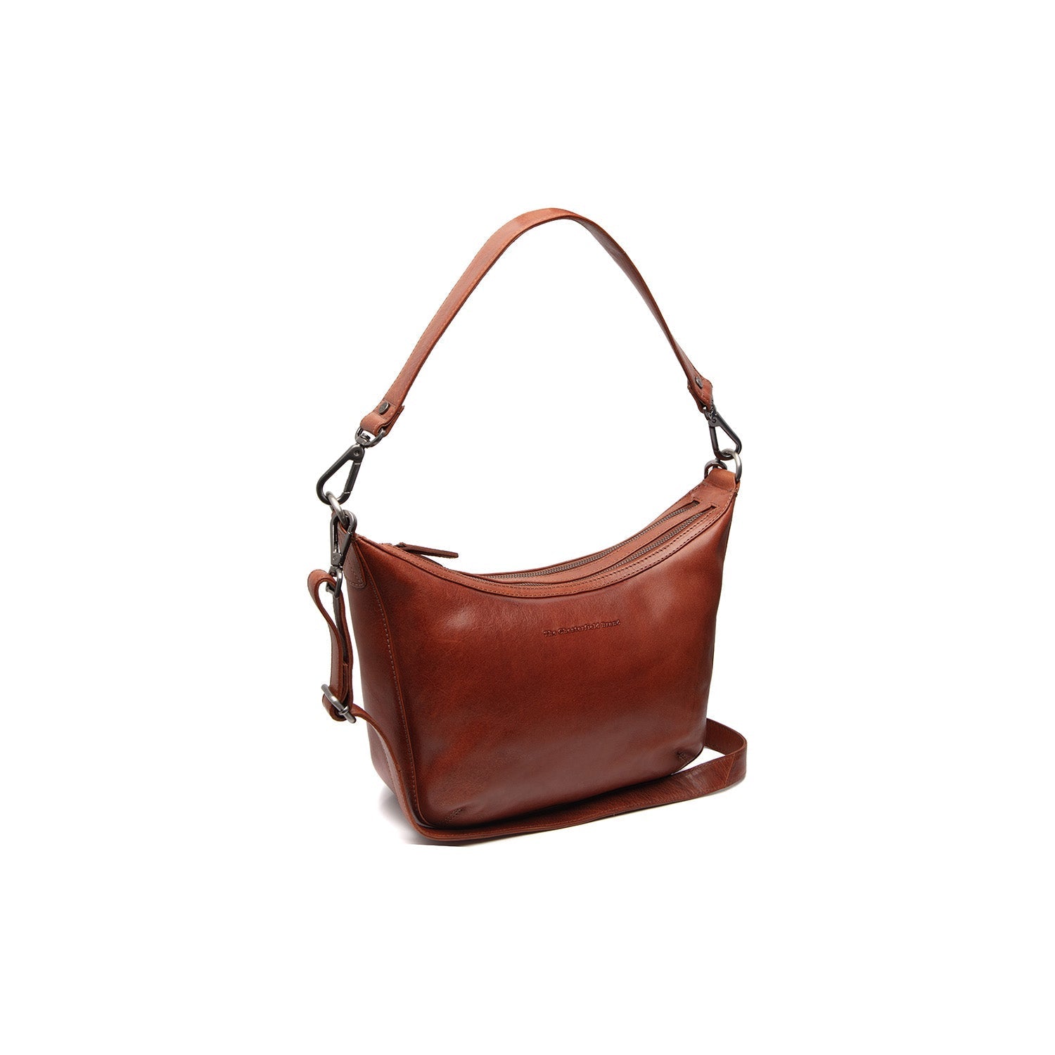 Cognac Leather Shoulder Bag Moneva, front view