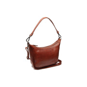 Cognac Leather Shoulder Bag Moneva, front view