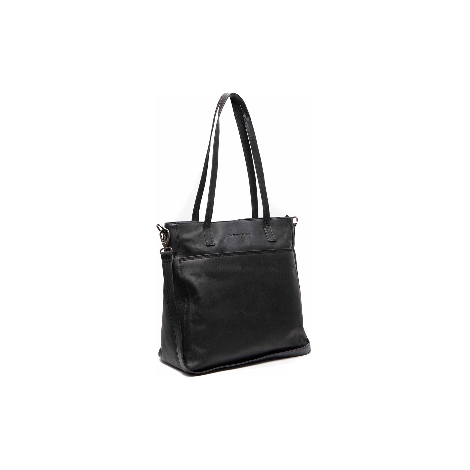 Black Leather Shoulder Bag Mosel, front view