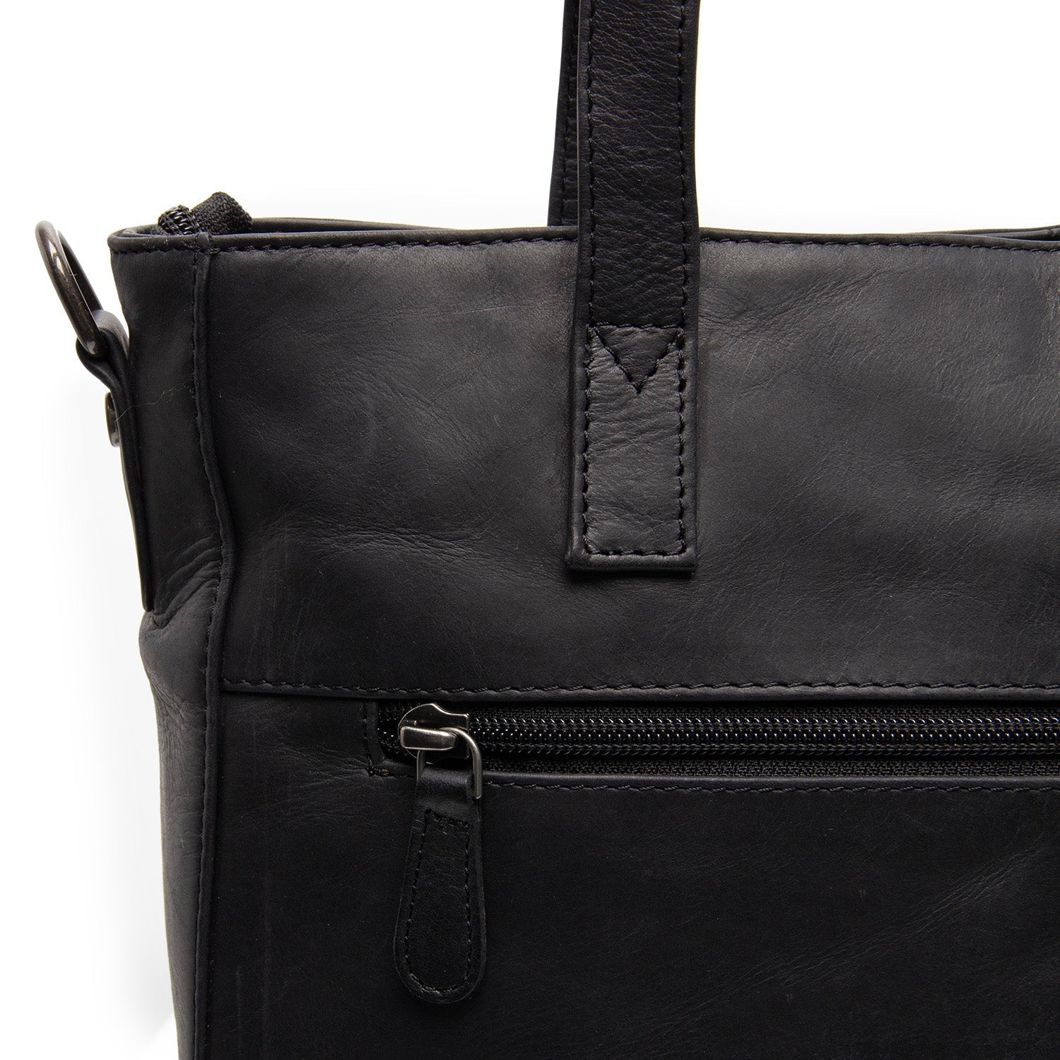Black Leather Shoulder Bag Mosel, product view 3