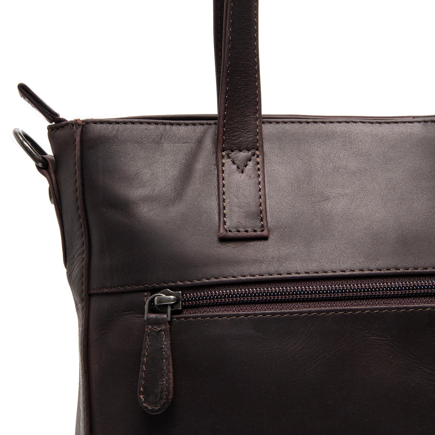 Brown Leather Shoulder Bag Mosel, product view 3