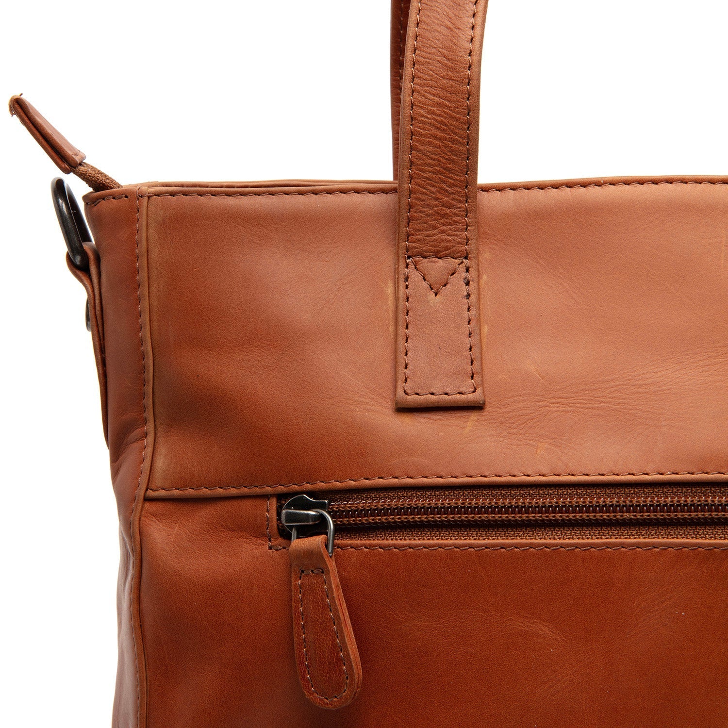 Cognac Leather Shoulder Bag Mosel, product view 3